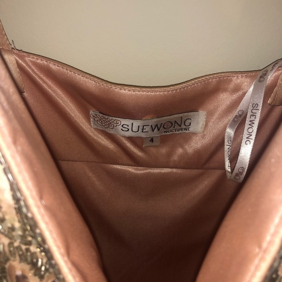 Sue Wong blush beaded cocktail dress - Picture 8 of 10